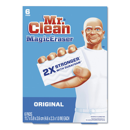 MR. CLEAN Magic Eraser, 2 3/10 x 4 3/5 x 1, White, PK6 79009PK